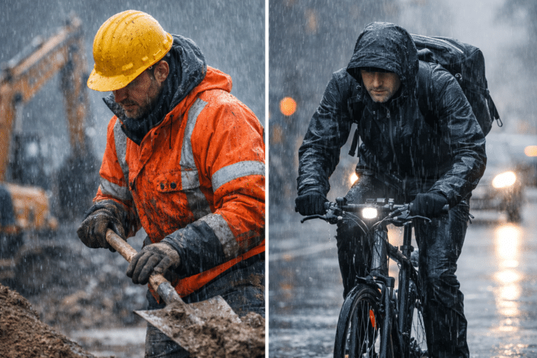 Travail et déplacement sous la pluie